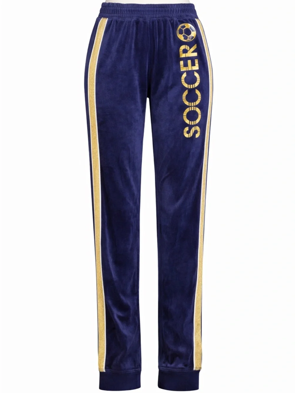 Justice Active Deep Blue Velour Pants with Soccer size 18/20